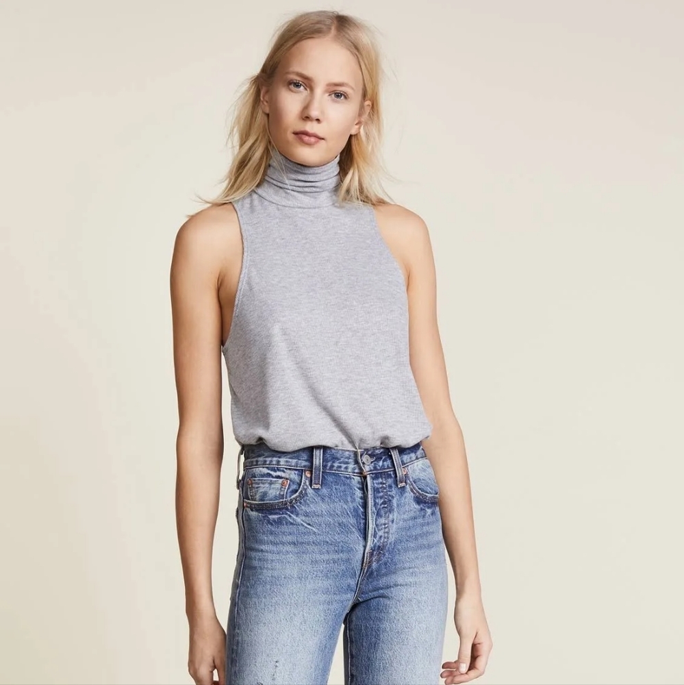 Free People Intimately top topanga gray ribbed stretchy S